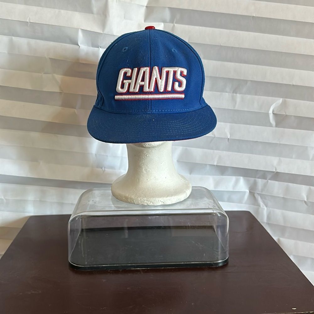 New York Giants Fitted Hat Size 7 1/2 NFL Football Team Cap Blue Red Logo